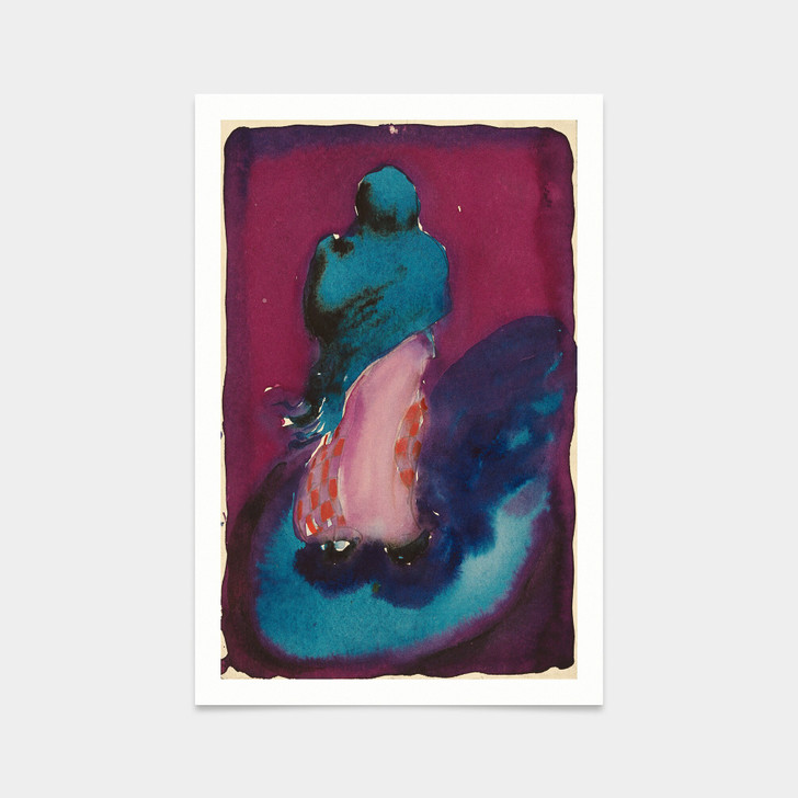 Georgia O'Keeffe,Woman with Blue Shawl, 1918,art prints,Vintage art,canvas wall art,famous art prints,V2448