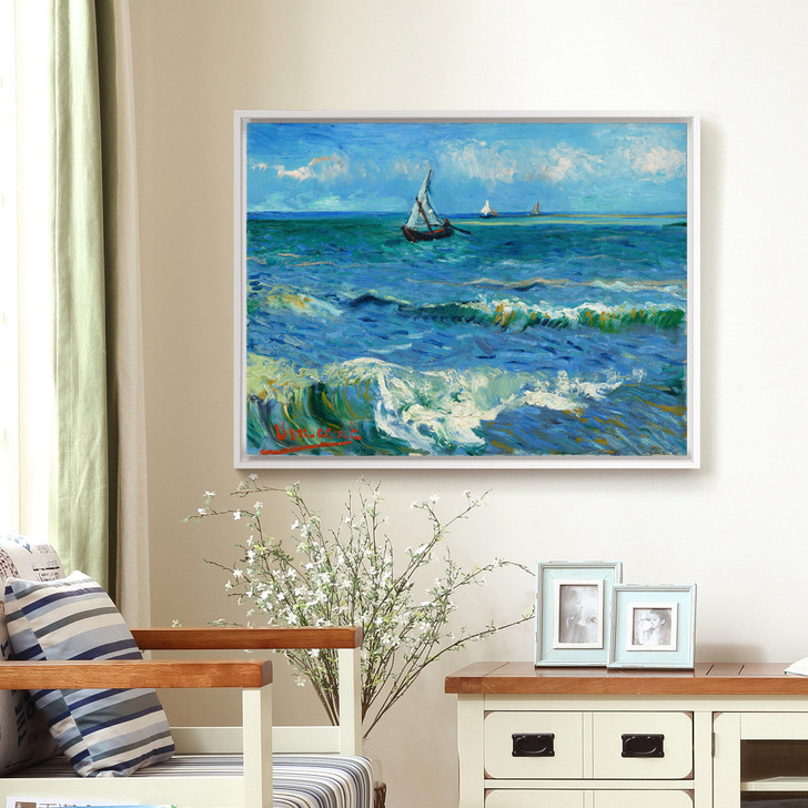 Vincent van Gogh, Seascape near Les Saintes-Maries-de-la-Mer,canvas print,canvas art,canvas wall art,large wall art,framed wall art,p1458