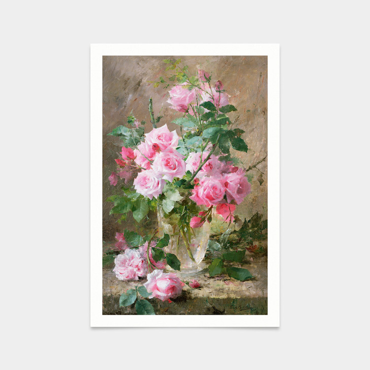 Frans Mortelmans,Still life of roses in a glass vase,art prints,Vintage art,canvas wall art,famous art prints, V2409