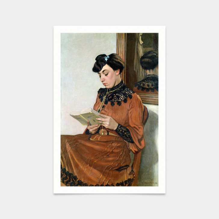 Felix Edouard Vallotton,Woman Reading,art prints,Vintage art,canvas wall art,famous art prints,V2390