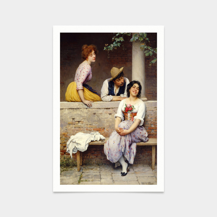 Eugen von Blaas,Small Talk,art prints,Vintage art,canvas wall art,famous art prints,V2382