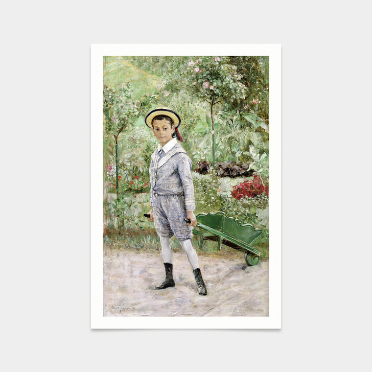 Ernst Josephson,Boy with a Wheelbarrow,art prints,Vintage art,canvas wall art,famous art prints,V2380