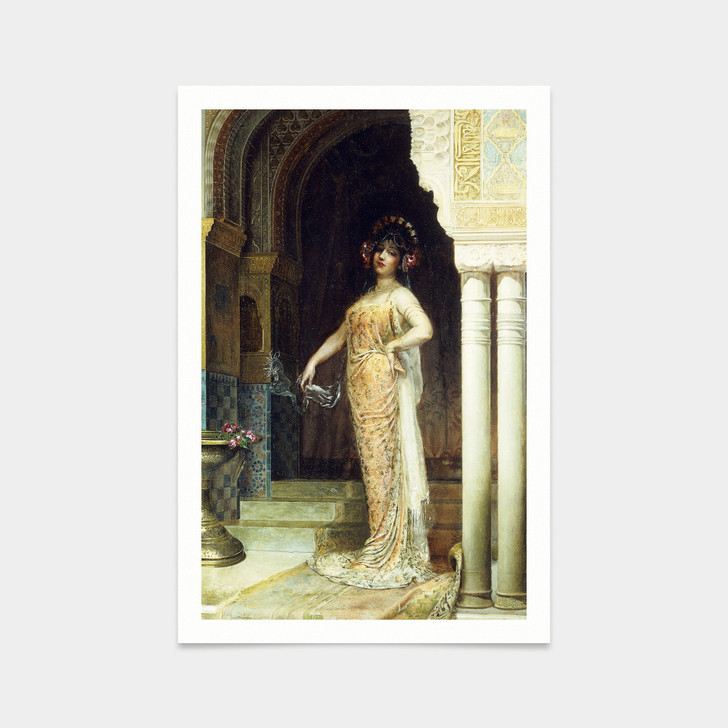 Edouard Frederic Wilhelm Richter,The Odalisque,art prints,Vintage art,canvas wall art,famous art prints,V2358