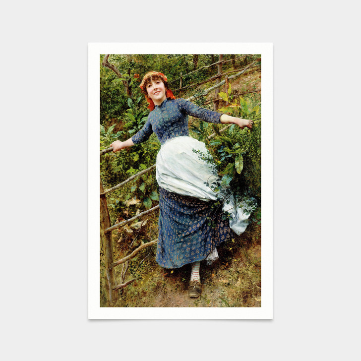 Daniel Ridgway Knight,A Summers Folly, 1880s,art prints,Vintage art,canvas wall art,famous art prints,V2347