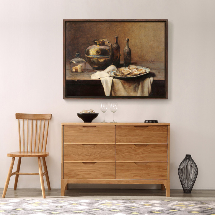 Pedro Alexandrino, Oysters and Copper Oysters and Copperware,,canvas print,canvas art,canvas wall art,large wall art,framed wall art,p1313