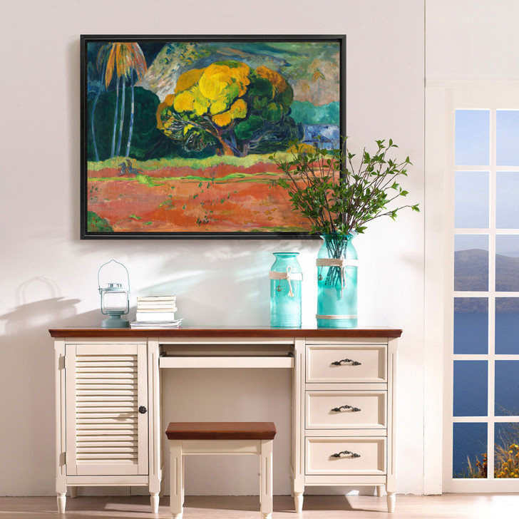 Paul Gauguin,Fatata Te Moua,At the foot of a mountain,canvas print,canvas art,canvas wall art,large wall art,framed wall art,p1285