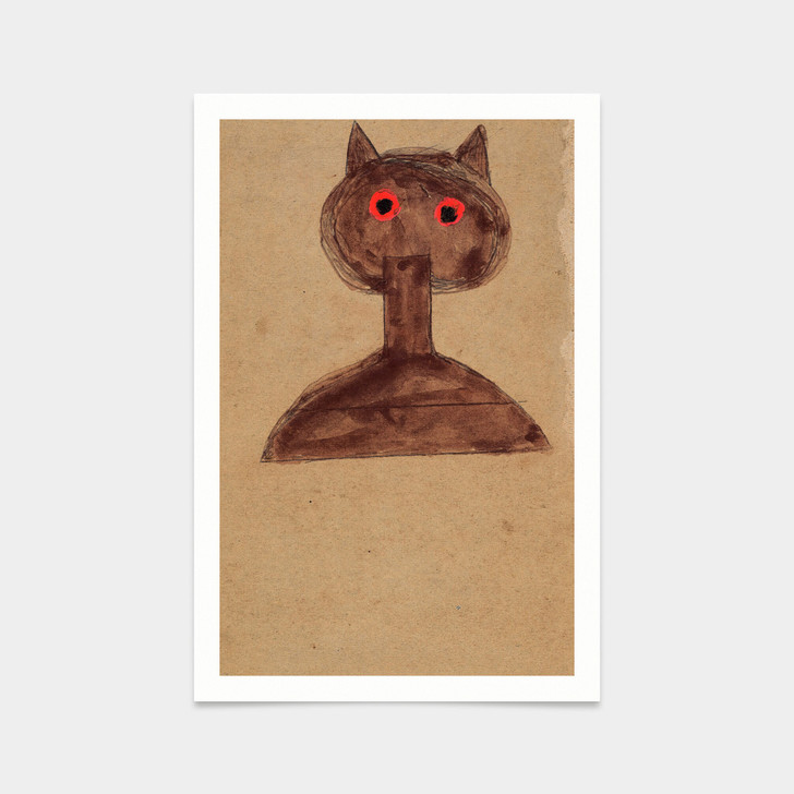 Bill Traylor,Abstract Cat with Red Eyes,art prints,Vintage art,canvas wall art,famous art prints,V2289
