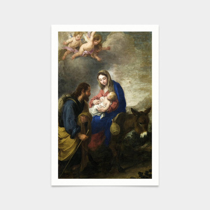 Bartolome Esteban Murillo,Flight into Egypt,art prints,Vintage art,canvas wall art,famous art prints,V2277