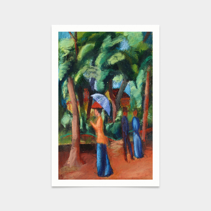 August Macke,A Stroll in the Park,art prints,Vintage art,canvas wall art,famous art prints,V2269