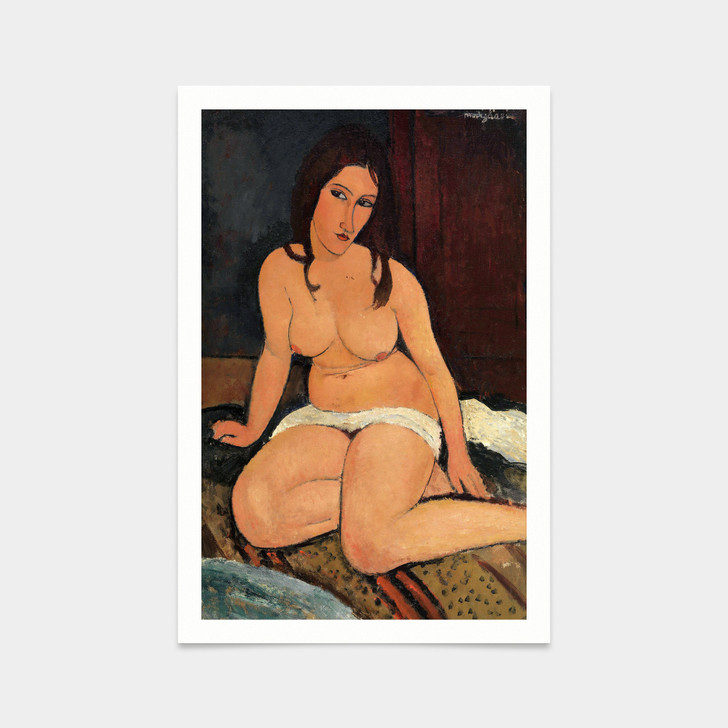 Amedeo Modigliani,Seated Nude, 1917,art prints,Vintage art,canvas wall art,famous art prints,V2230