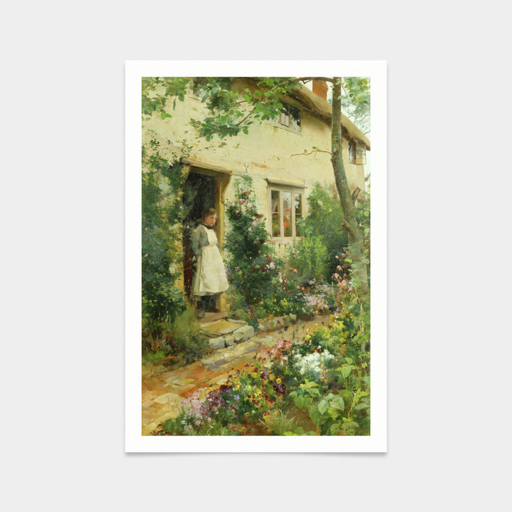 Alfred, Jr Glendening,The Cottage Garden, 1884,art prints,Vintage art,canvas wall art,famous art prints,V2200