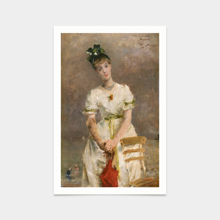 Alfred Stevens,young Woman By The Sea,art prints,Vintage art,canvas wall art,famous art prints,V2199