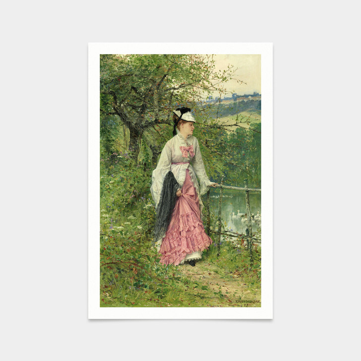 Adrien Moreau,Contemplation,1873,art prints,Vintage art,canvas wall art,famous art prints,V2187