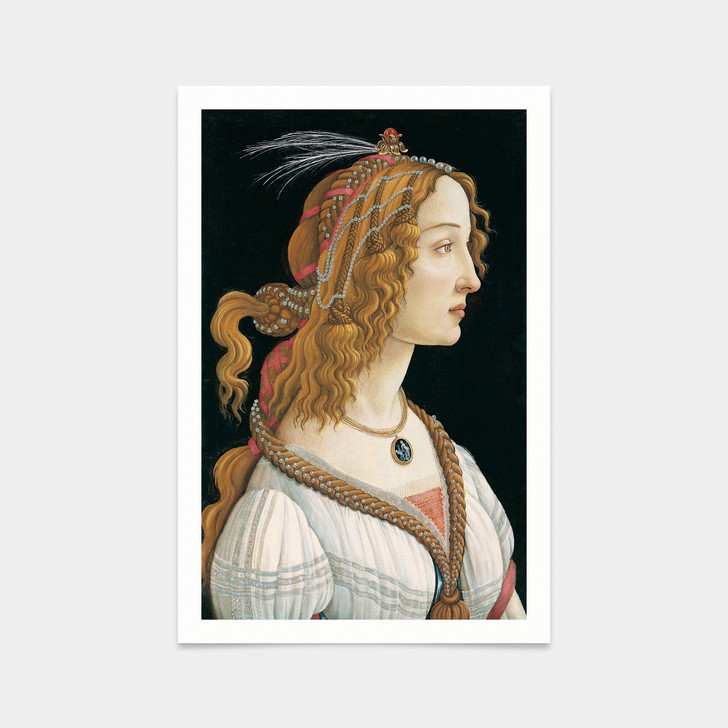Sandro Botticelli,Idealized Portrait of a Lady,Portrait of Simonetta Vespucci as Nymph,art prints,Vintage art,canva,famous art prints,q2565