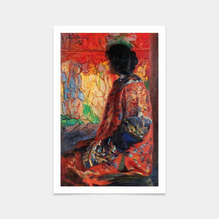 Leon Wyczółkowski,Japanese Woman,art prints,Vintage art,canvas wall art,famous art prints,q2534