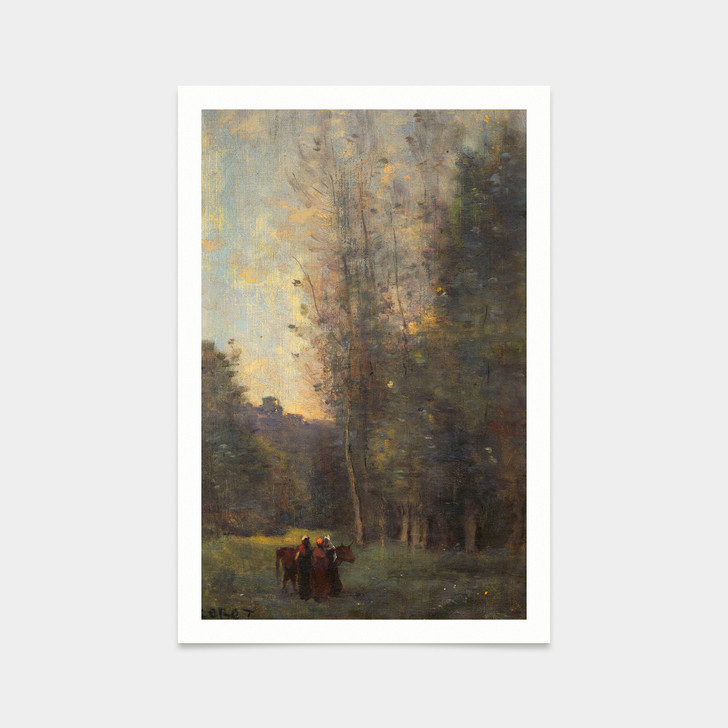 Jean-Baptiste Camille Corot,The Small Resting Place,art prints,Vintage art,canvas wall art,famous art prints,q2256