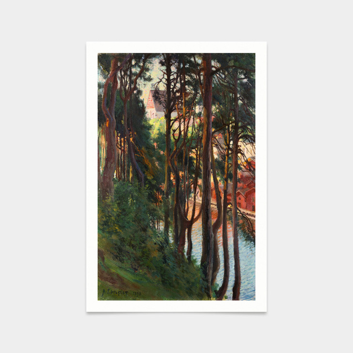 Albert Gustaf Aristides Edelfelt,View of Porvoo from Nasinmaki 1898,art prints,Vintage art,canvas wall art,famous art prints,q2158