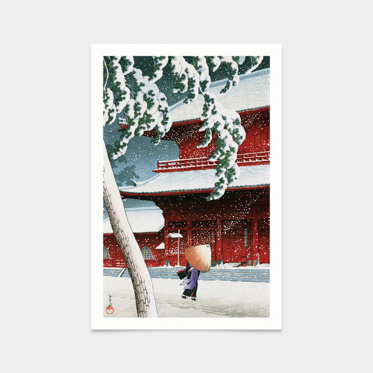 Kawase Hasui,Zojoji Temple, Shiba,art prints,Vintage art,canvas wall art,famous art prints,2V105