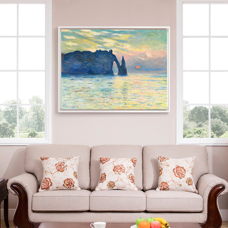 Claude Monet,The Cliff, Étretat, Sunset,Sunset seascape,canvas print,canvas art,canvas wall art,large wall art,framed wall art,p897