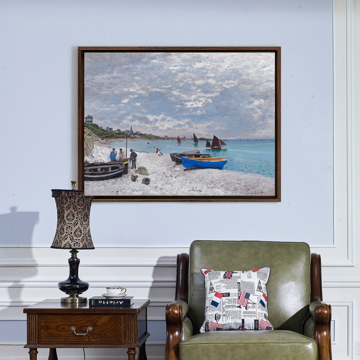 Claude Monet, The Beach at Sainte-Adresse,Beach scenery,canvas print,canvas art,canvas wall art,large wall art,framed wall art,p895