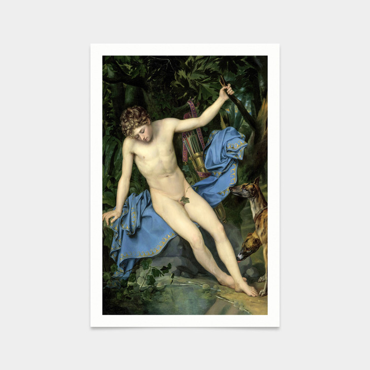 Joseph Denis Odevaere,Narcissus,art prints,Vintage art,canvas wall art,famous art prints,2V93