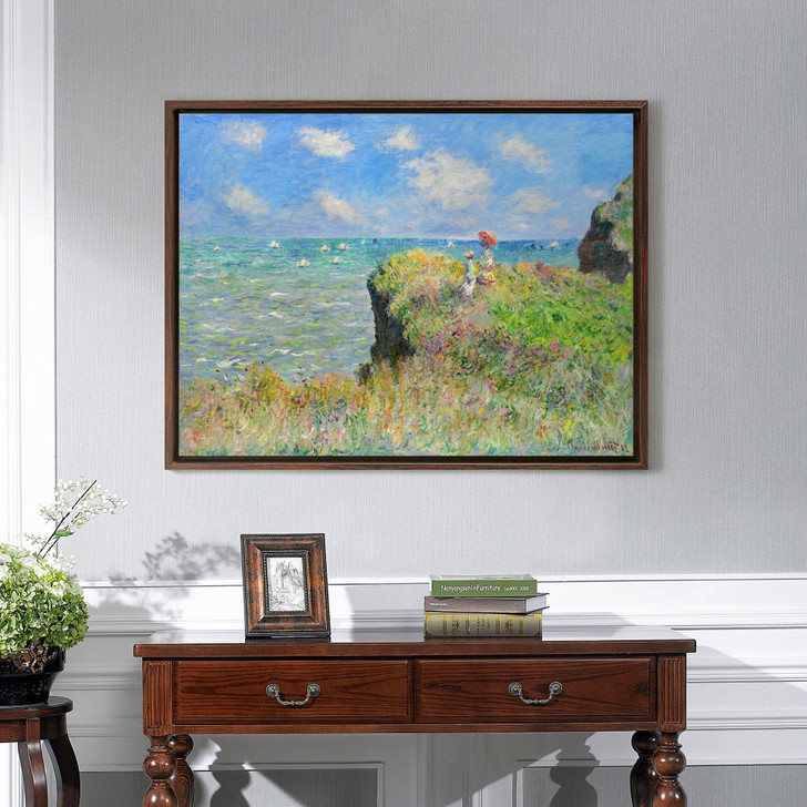 Claude Monet,Cliff Walk at Pourville,Coastal scenery,canvas print,canvas art,canvas wall art,large wall art,framed wall art,p853