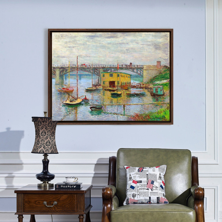 Claude Monet,Bridge at Argenteuil on a Gray Day,canvas print,canvas art,canvas wall art,large wall art,framed wall art,p851