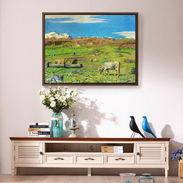 Carlo Fornara, Last pastures,Grass grazing,canvas print,canvas art,canvas wall art,large wall art,framed wall art,p822