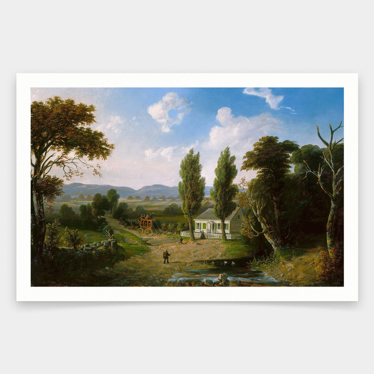 Henry Boese,Landscape with Stagecoach,art prints,Vintage art,canvas wall art,famous art prints,V1491