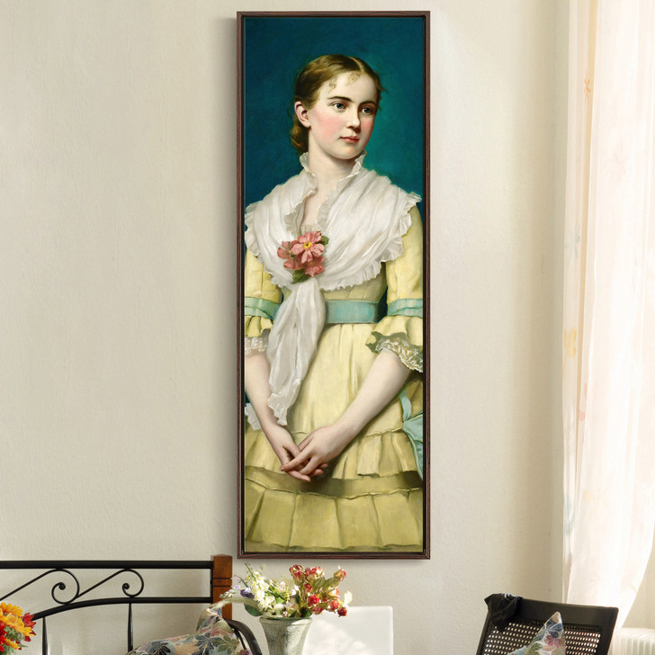 George Chickering Munzig,Portrait of a Young Girl,Vertical Narrow Art,large wall art,framed wall art,canvas wall art,M417