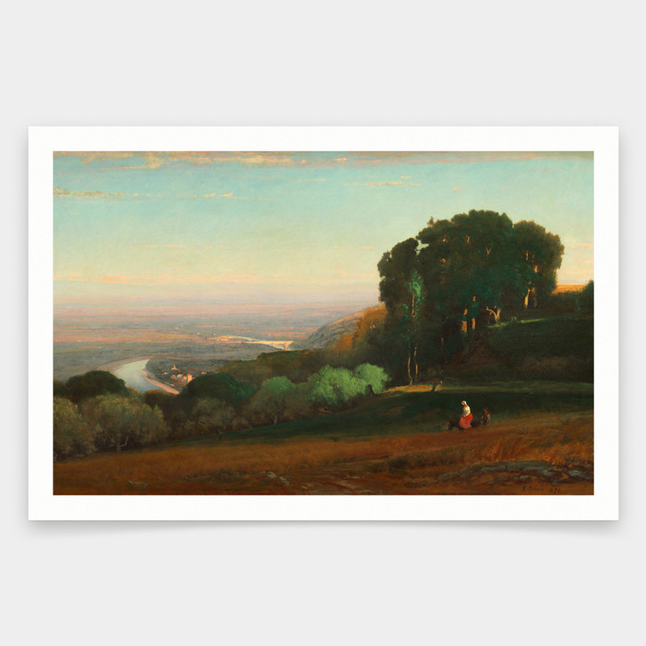 George Inness,View of the Tiber near Perugia,art prints,Vintage art,canvas wall art,famous art prints,V1414