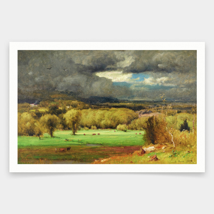 George Inness,The Coming Storm, 1878,art prints,Vintage art,canvas wall art,famous art prints,V1410