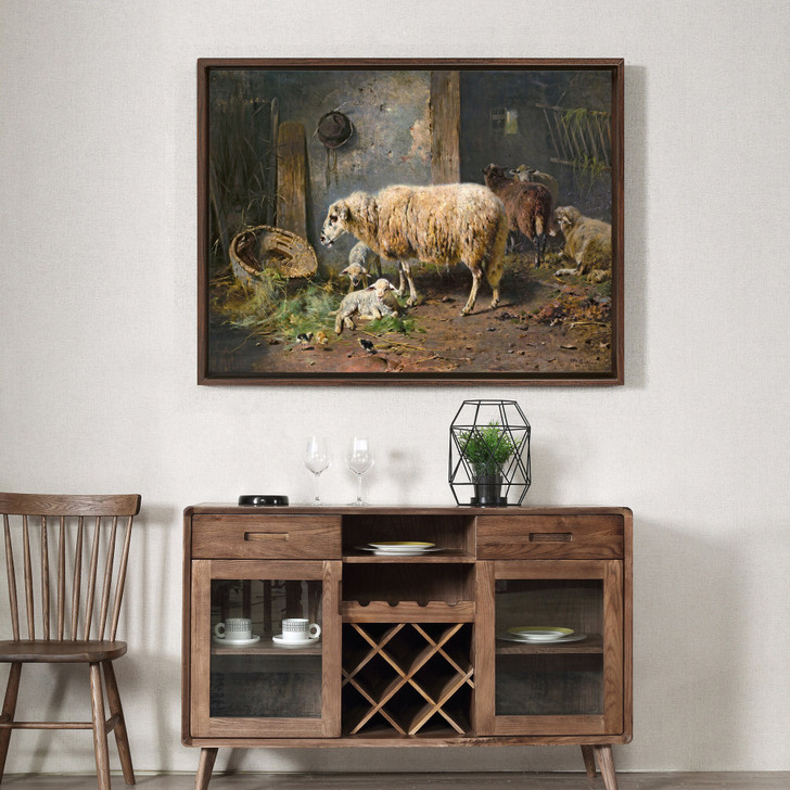 Otto Friedrich Gebler,Sheeps,Sheepfold,Canvas Print,Canvas Art,Canvas Wall Art,Large Wall Art,Framed Wall Art,P1250