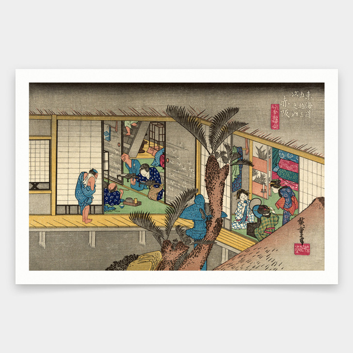 Hiroshige,Akasaka,hotel room interior,japanese painting,art prints,Vintage art,canvas wall art,famous art prints,V1514