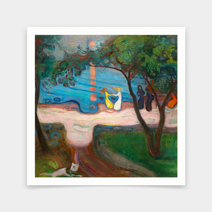 Edvard Munch,Dancing on a Shore,art prints,Vintage art,canvas wall art,famous art prints,q2662