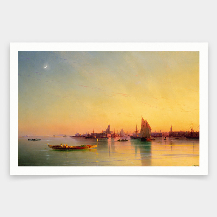 Ivan Konstantinovich Aivazovsky,Venice from the Lagoon at Sunset,art prints,Vintage art,canvas wall art,famous art prints,V1575