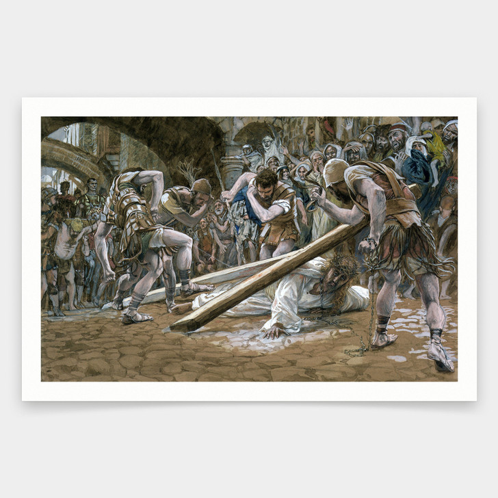 James Tissot,Christ Falls Beneath the Cross,art prints,Vintage art,canvas wall art,famous art prints,V1591