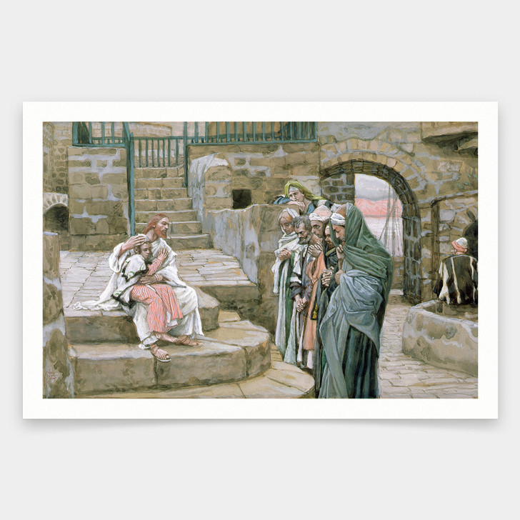James Tissot,Jesus and the Little Child,art prints,Vintage art,canvas wall art,famous art prints,V1593