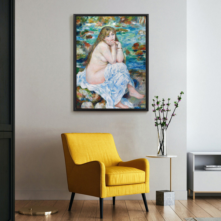 Pierre-Auguste Renoir,Seated Bather,Girl bathing by the river,canvas print,canvas art,canvas wall art,large wall art,framed wall art,p639