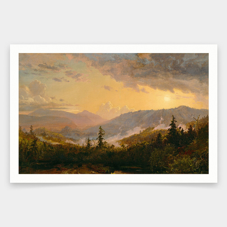 Jasper Francis Cropsey,Sunset after a Storm in the Catskill Mountains,art prints,Vintage art,canvas wall art,famous art prints,V1621