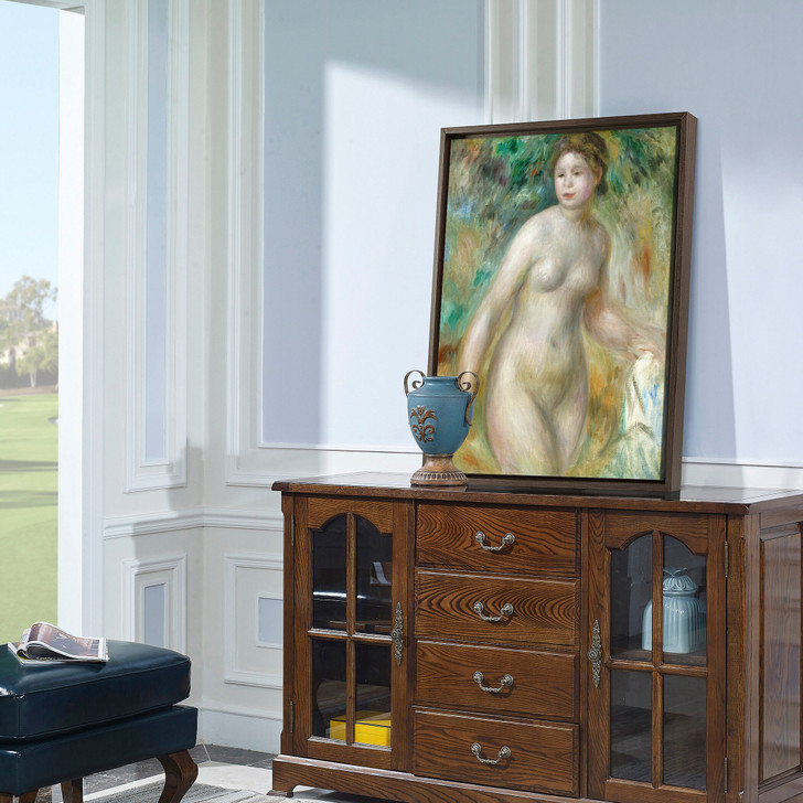 Pierre-Auguste Renoir,Naked woman portrait, woman after shower,canvas print,canvas art,canvas wall art,large wall art,framed wall art,p632