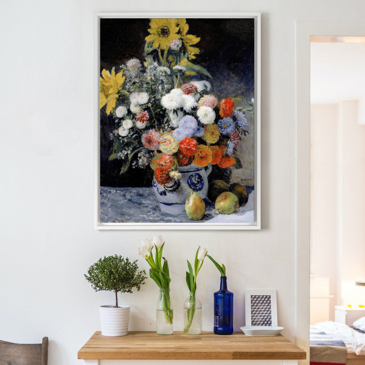Pierre-Auguste Renoir,Mixed Flowers in an Earthenware Pot ,canvas print,canvas art,canvas wall art,large wall art,framed wall art,p630