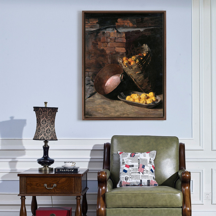 Pedro Alexandrino, Farm Kitchen,Fruit bamboo basket,canvas print,canvas art,canvas wall art,large wall art,framed wall art,p601