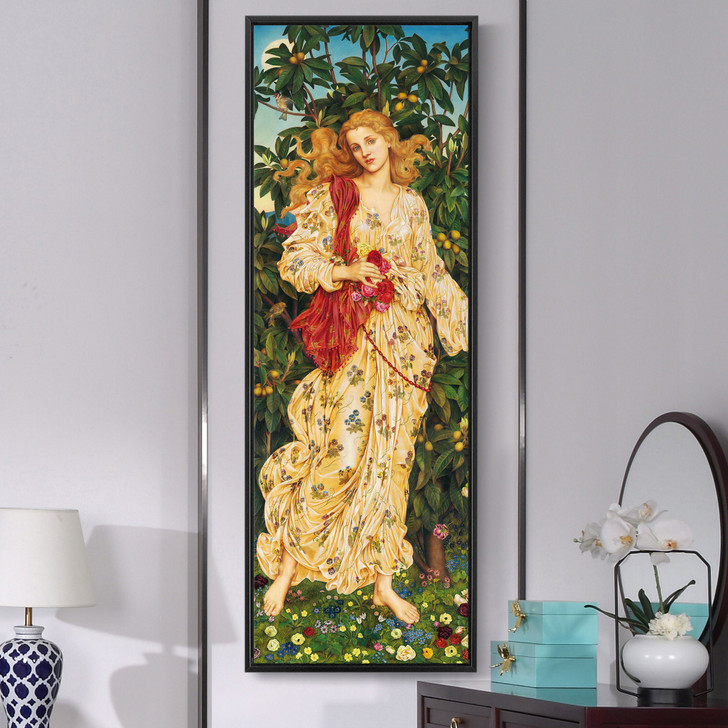 Evelyn De Morgan,Flora,flower fairy,Portrait of a woman,Vertical Narrow Art,large wall art,framed wall art,canvas wall art,M388