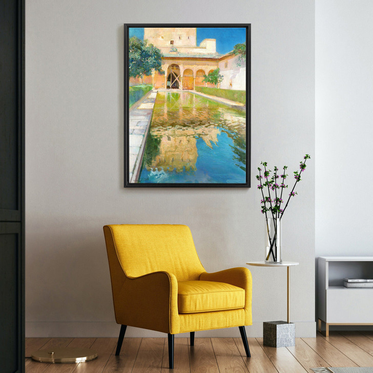 Jose María Lopez Mezquita,Court of Myrtles,Patio de los Arrayanes,canvas print,canvas art,canvas wall art,large wall art,framed art,p538