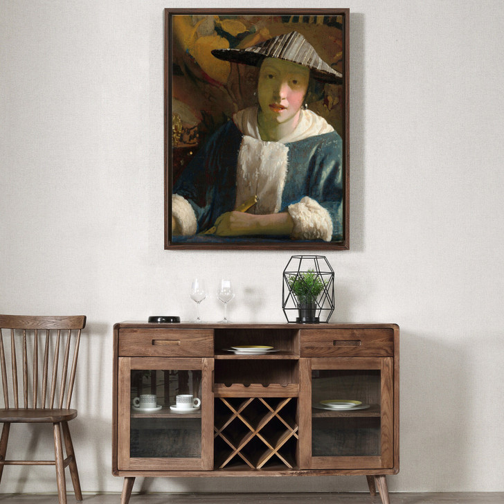 Johannes Vermeer,Girl with the Red Hat,canvas print,canvas art,canvas wall art,large wall art,framed wall art,p532