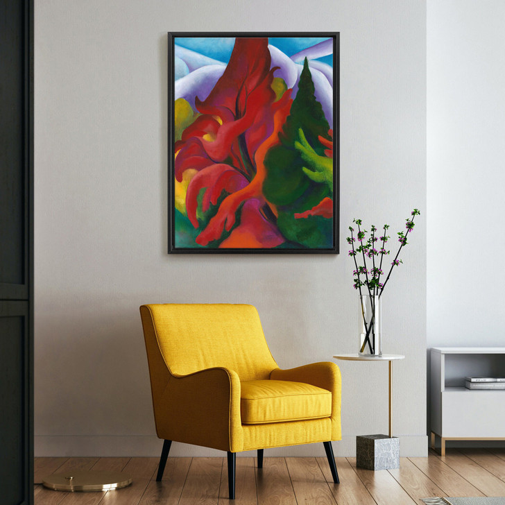 Georgia O'Keeffe,Trees in Autumn,Red maple tree,canvas print,canvas art,canvas wall art,large wall art,framed wall art,p475