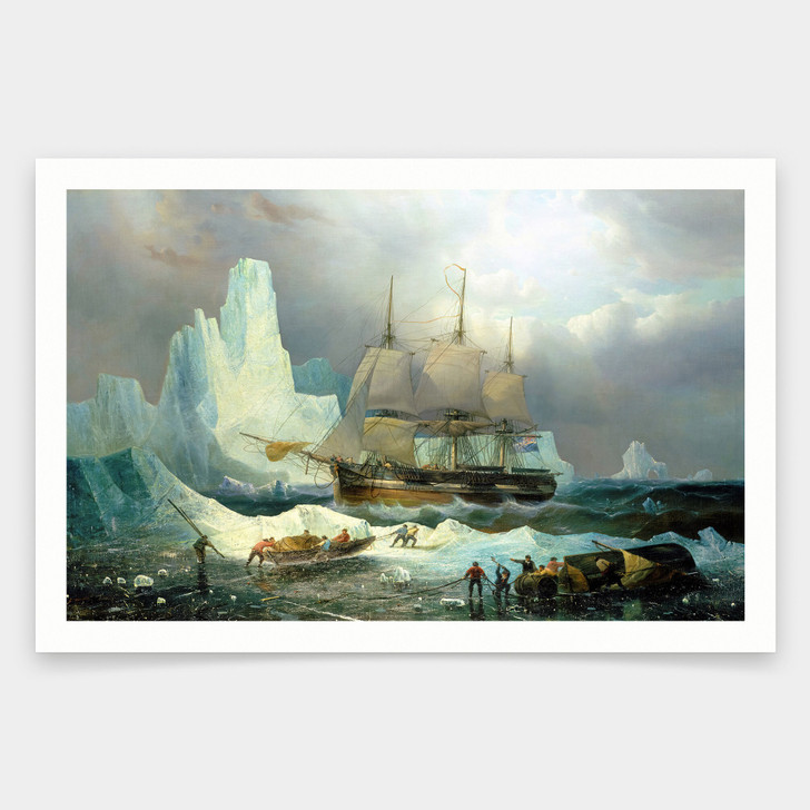 Francois Musin,HMS Erebus in the Ice,art prints,Vintage art,canvas wall art,famous art prints,V1349