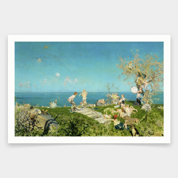 Francesco Paolo Michetti,Springtime and Love, 1878,art prints,Vintage art,canvas wall art,famous art prints,V1344