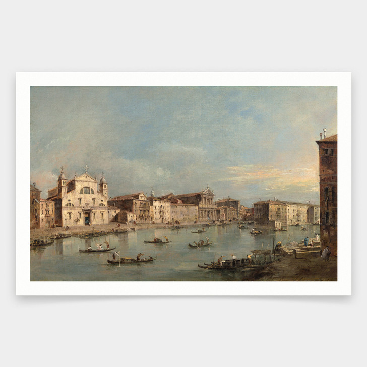 Francesco Guardi,The Grand Canal with Santa Lucia and Santa Maria di Nazareth,art prints,Vintage art,canvas wall art,famous art prints,V1342